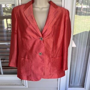 Talbots silk jacket in coral